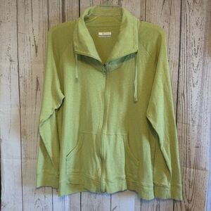 Columbia Sportswear Green Zip-Up Sweatshirt Top Casual Size XL